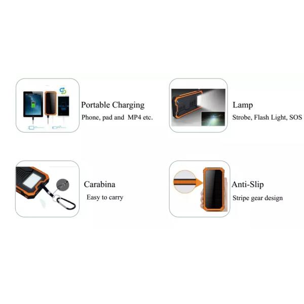 The 2019 Best New AGA Portable 10000mah solar Power Bank with customized logo,mobile power bank supply Made In China