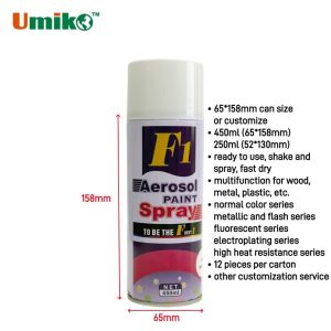F1 Aerosol Spray Paint Quick Dry and Durable for Multi Surfaces