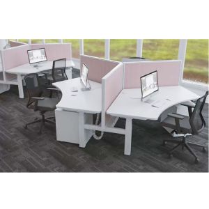 Metal Type Iron Electric L Shape Standing Desk Frame for Height Adjustable