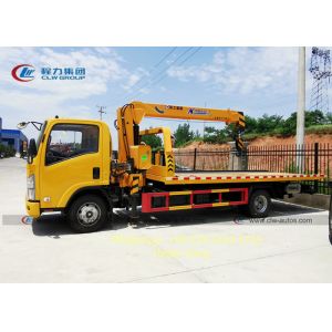 LHD ISUZU 4x2 5T Flatbed Towing Truck With XCMG Crane