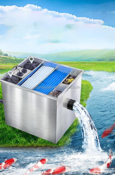 HY Fish pond filter outdoor koi pond water circulation system large external stainless steel filter box purification equipment
