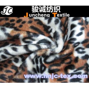 Printed tiger stripes design warp knitting velboa fabric recycle polyester