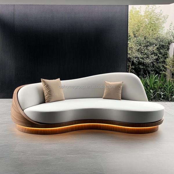 Curved Modular Boucle Fabric Decor Sofa Cozy Sectional Floor Corner Sofa Furniture Modern Living Room Set