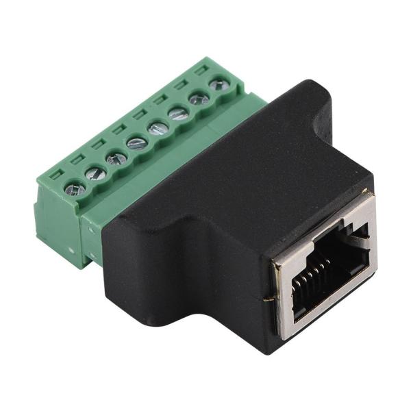 RJ45 Female Jack 8P8C to 8 Pin Screw Terminal Block Adapter for CCTV Vedio