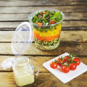 Customized PLA Salad Cup Compostable Transparent Clear Cold Frozen Food