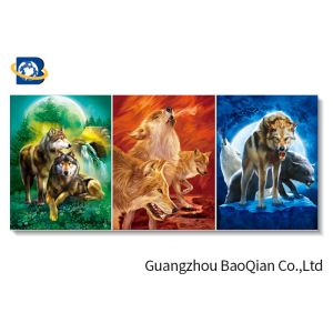Wholesale Angry Wolf Stock 3D Picture Lenticular Flip 0.6MM Thickness With Black MDP Frame from china suppliers