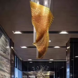 Non-standard Project Sandpan Lobby Light LED Chandelier For Luxury Tea Acrylic