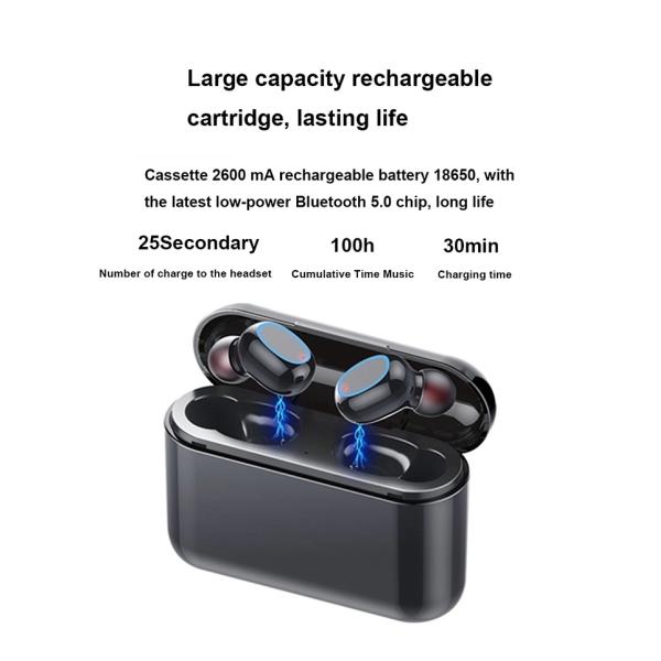 Binaural Tws Headphone Waterproof Earbuds Headphones Tws Touch Control Wireless Bluetooth Earphones Mini Earbuds 2600mAh Charging Box Earpieces