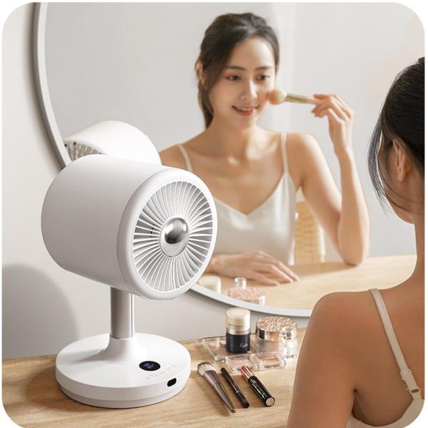 Power Source usb Rechargeable Floor Standing Fan With Light Portable Desk Table Fan