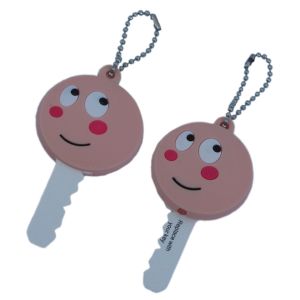 40MM Height PMS Color PVC Key Chain Double Single Side Flat Backing