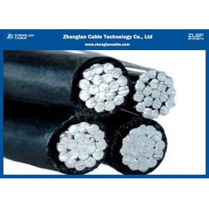 IEC Standard Overhead Insulated Cable , 10kV ABC Quadruplex Service Drop Cable