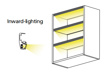 A260C Front Shelf Light Inward-lighting Aluminum PC SMD2219 CRI 90 Dark Gray Silver for Commercial