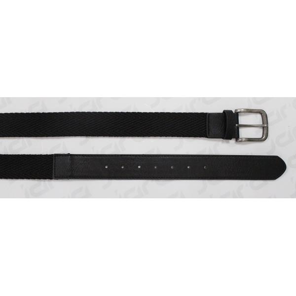 Wave Surface Black / Red Polyester Webbing Belt With PU Tip , 3.7cm Width