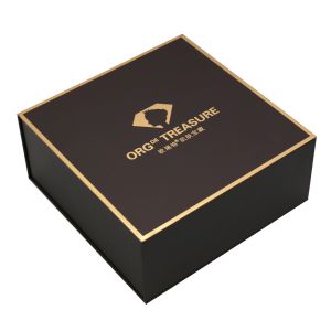 Luxury Gold Foil Stamping Black Empty Presentation Card Packaging Gift Boxes