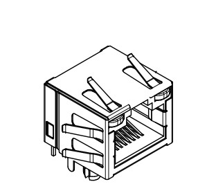 615108137421R THR 8P8C Modular Jack With LED And EMI Finger