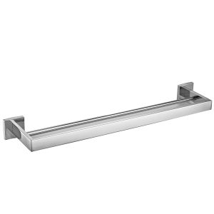 OEM Chrome 24 Inch Towel Bar Square SUS304 Heavy Double Bar Towel Rack