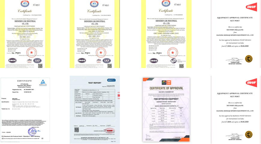 Company Certifications including ISO and industry standards