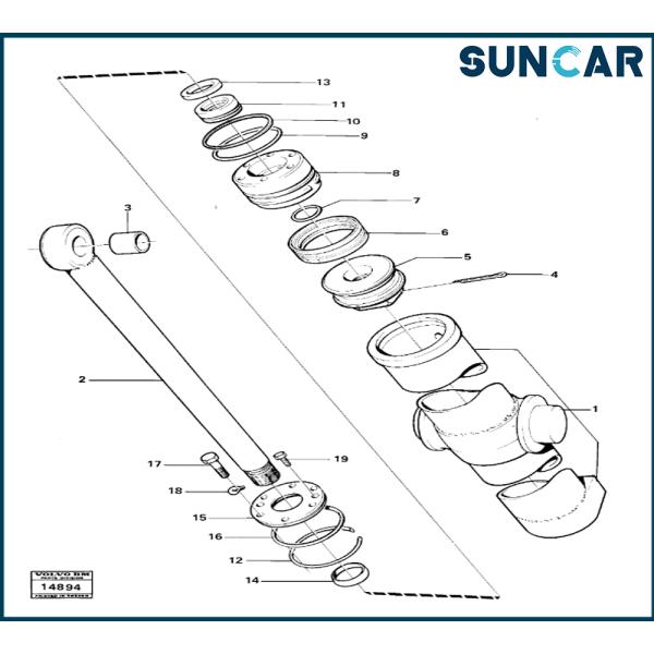 SUNCARVO.L.VO VOE 6630568 VOE6630568 Cylinder Seal Kit For Wheel Loader 4300 Repair Kit