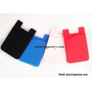 Wholesale New Design Silicone Card Holder For Iphone 3M Sticker Paste, Silicone Phone Pocket from china suppliers