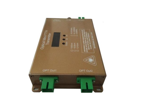 Quality 47~1000MHz Mini Optical Transmitter DFB Laser 2 Output Port RF Input 1 Optical Input for sale