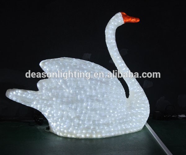 lighted swan for outdoor decoration