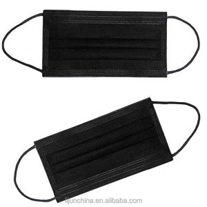 Dust Nose Head Loop Type IIR Black 3Ply Face Mask ASTM Level 4 Protective Masks