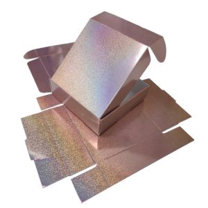 Custom Logo Print Holographic Hologram Gift Party Paper Box Laser Cosmetics