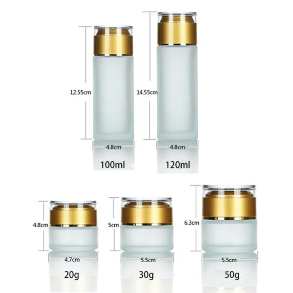 Spray Cap Frosted 120ml 50g Cosmetic Glass Bottles