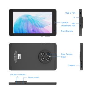 C Idea Android 13 Tablet 512GB With SIM 7 Inch Tablet PC CM518 Pro Black