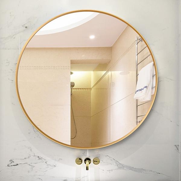 Useful and Stylish Gold Metal Framed Wall Mirror for Modern Home Decor Easy to Install