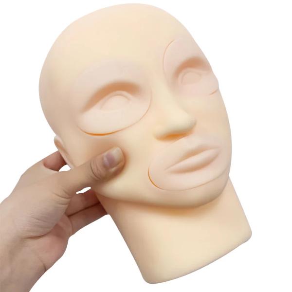 Reusable Silicone Permanent Makeup Practice Skin Mannequin Head