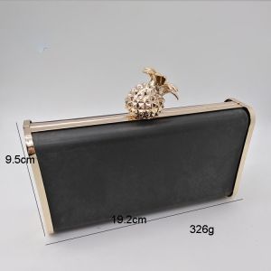 Pineapple Head Lock Gold Purse Frame With Chain Loops