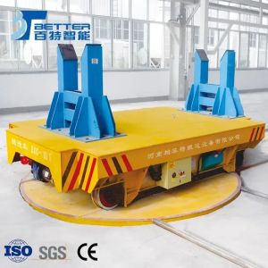 Motorized Turntable Transfer Cart on Crossed Rails Handling
