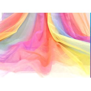 Wholesale Rainbow gradient netting clothing mesh polyester fabric knitted mesh fabric from china suppliers