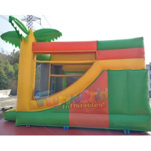 SGS TUV Inflatable Bouncer Slide / Blow Up Trampoline With Slide Jumping Bouncer