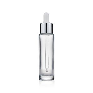 30ml Clear Slim Straight Glass Serum Dropper Bottle For Skin Care Essential Oils
