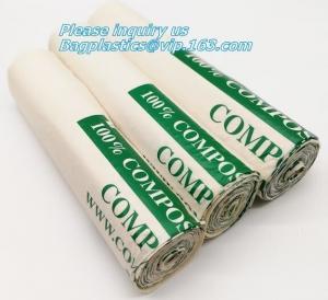 Wholesale drawstring 100% eco friendly direct manufacturing factory compostable garbage bags on roll, Sealing &amp; Handle and Customi from china suppliers