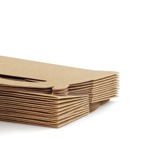 Custom Recycled Brown Kraft Paper Box With Handle for Food Packaging Distributio