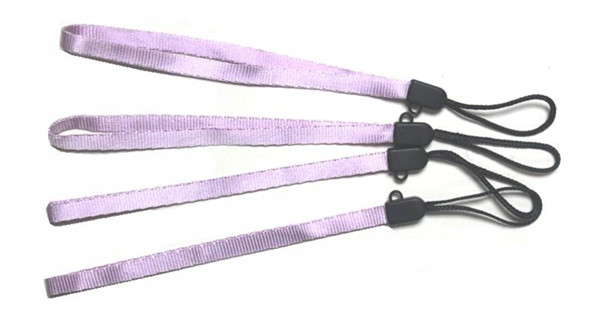 Shiny Satin wrist loop lanyards with mobile phone string holder, satin wristlet