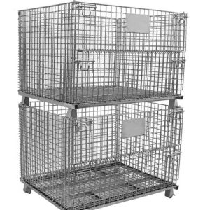 Silver Heavy Duty 800kg Mesh Storage Baskets Stackable Wire