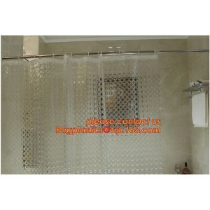 TRANSPARENT CIRCLE LINES, TRANSPARENT , polyester shower curtain and matching