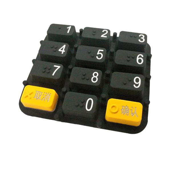 Quality Custom Radium Carved Transparent Silicone Rubber Buttons for sale