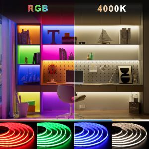 Dimmable 19W RGBW COB LED Strip with 784 LEDs/m IP20 Rating and DMX512/RF