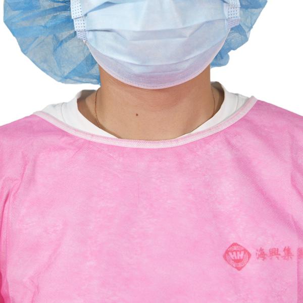 Pink PP Non Woven 30gsm Disposable Medical Gowns PPE AAMI Level 1 2 3 4