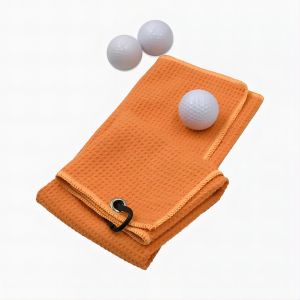 Microfiber Waffle Golf Towel With Custom Logo Printed