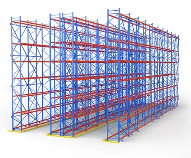 Narrow-Aisle Pallet Rack with High Space Utilization, Enhanced Vertical Storage, and 100% Selective Access for Warehouses