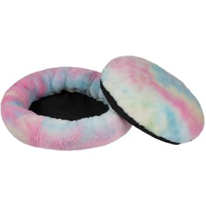 Rainbow Plush Round 50*10cm Plush Pet Beds Unique Design