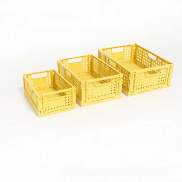 Quality Multifunctional Reusable Folding Plastic Baskets For Fruits Stackable Rectangle for sale