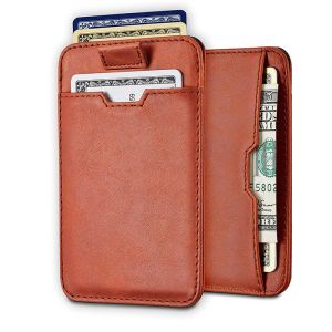 Fashion Style Rfid Blocking Men's Pu Leather Wallet with Zipper and Card Holder
