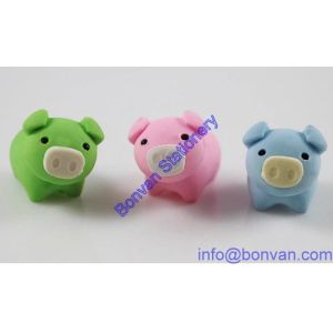 Wholesale 3D kids toy eraser, promotional 3D eraser ,3D pig eraser from china suppliers